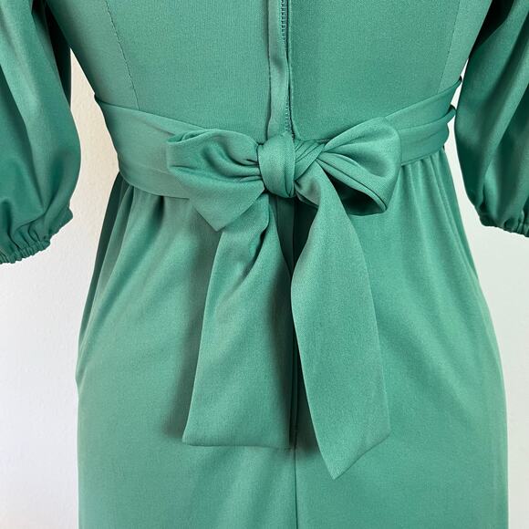Vintage 60s / 70s Turquoise Mini Dress // Size XS - Picture 5 of 9